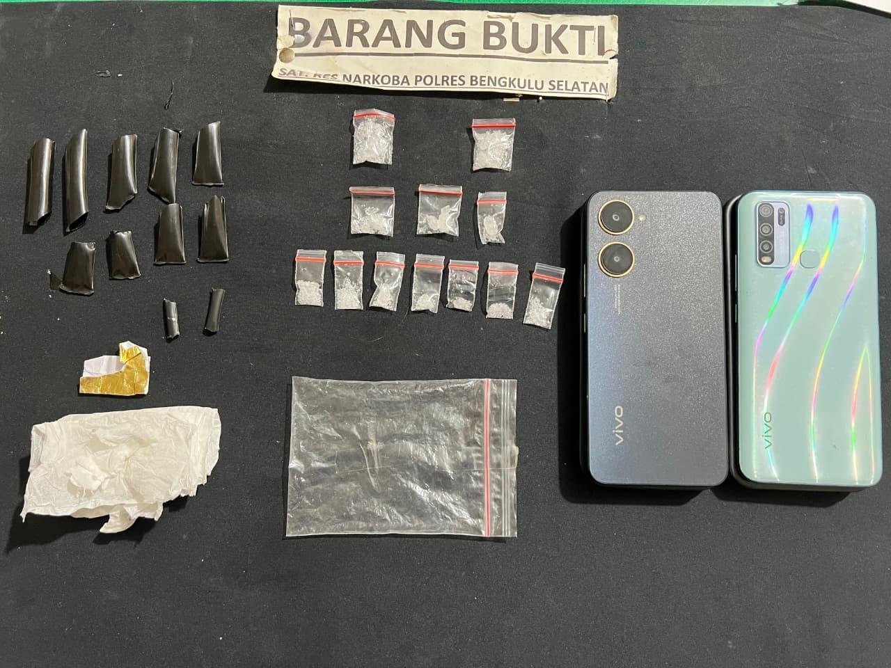 Satresnarkoba Polres Bengkulu Selatan Tangkap Pengedar Sabu, 12 Paket Diamankan