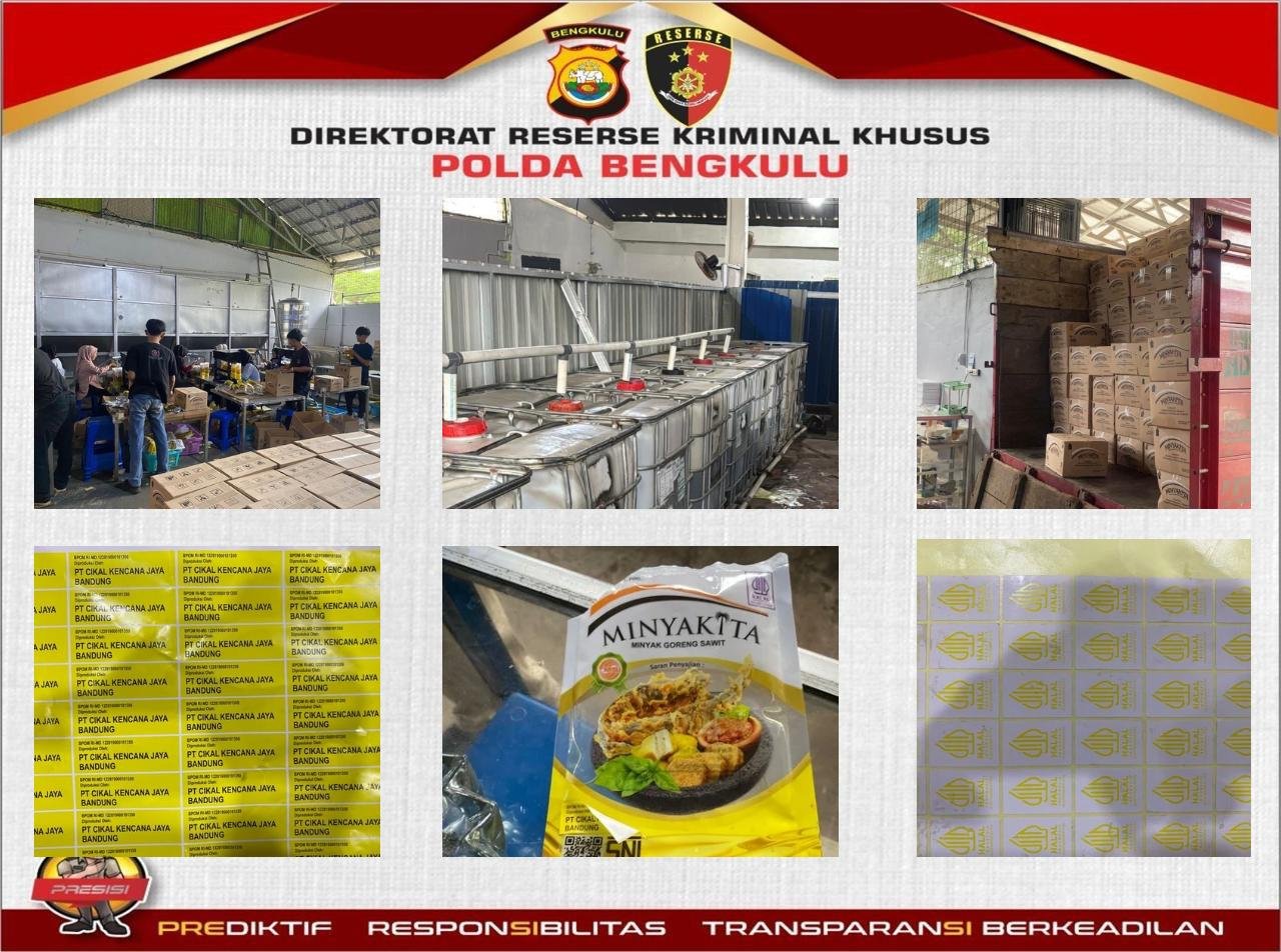 Ditreskrimsus Polda Bengkulu Bongkar Dugaan Pengemasan Ilegal Minyakkita Satu Tersangka Diamankan