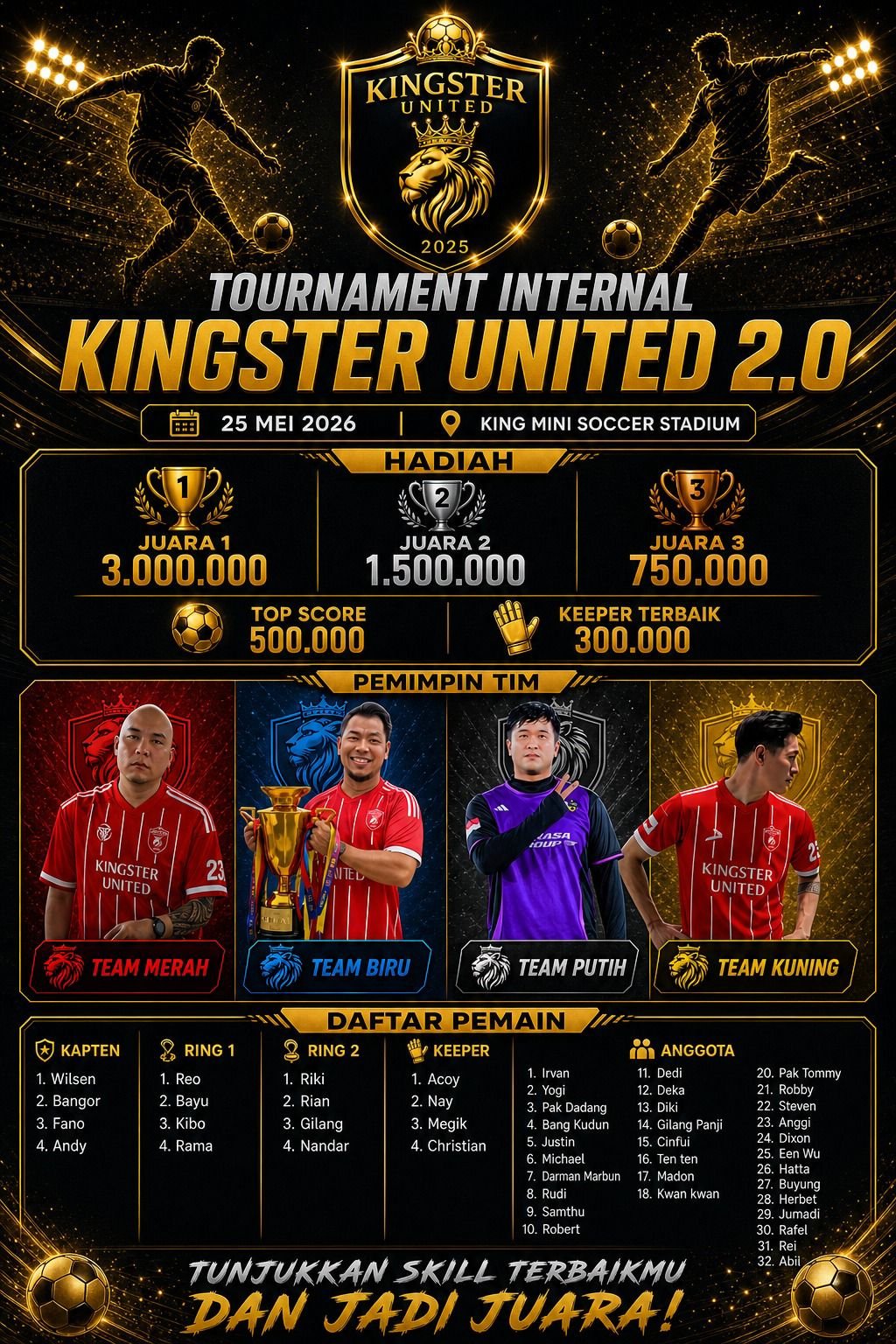 Penentuan Juara Turnamen Kingster United Season 2.0 Kian Dekat