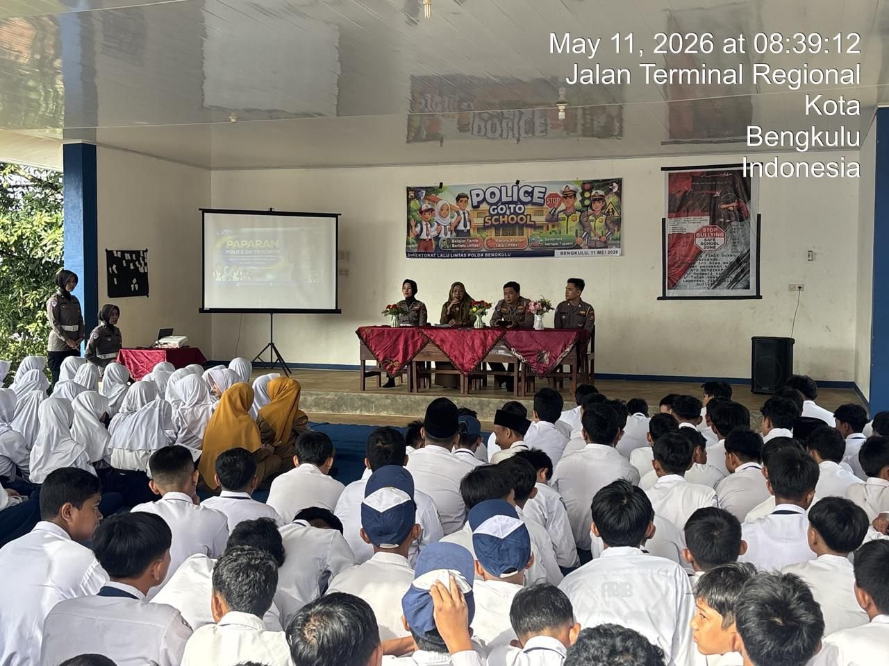 Ditlantas Polda Bengkulu Gelar Police Goes to School di SMPN 24, Tanamkan Tertib Lalu Lintas Sejak Dini
