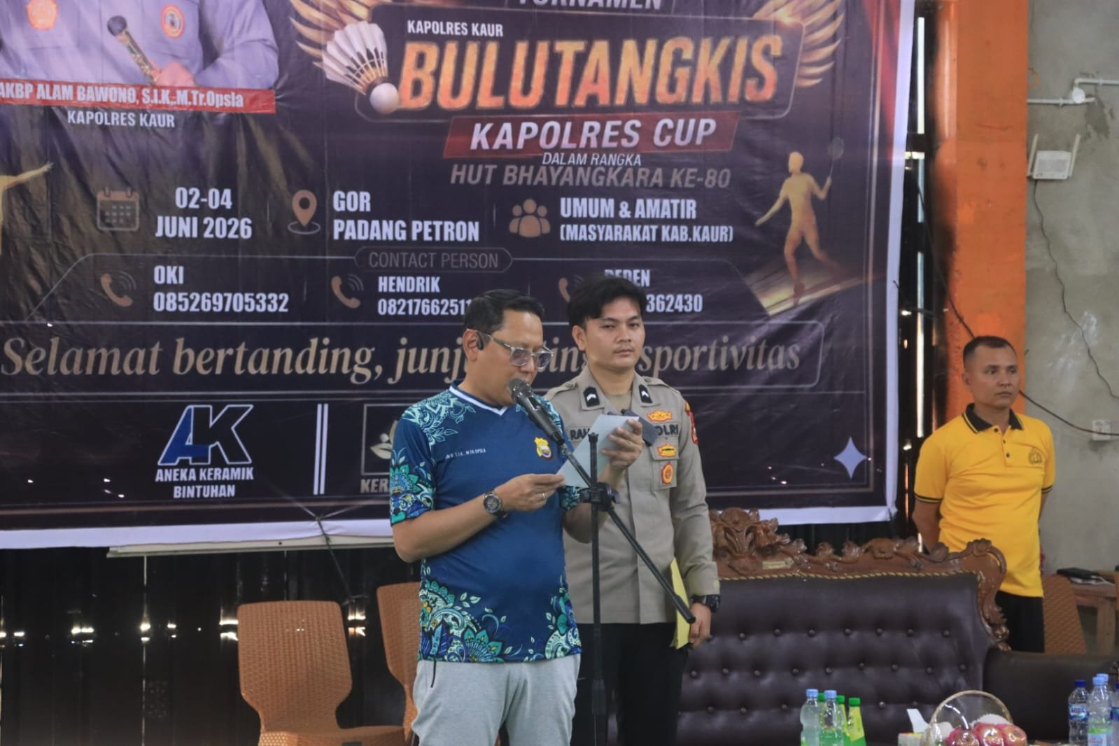 Turnamen Badminton Kapolres Kaur Cup Hari Bhayangkara ke-80 Resmi Dibuka, Pererat Silaturahmi dan Junjung Sportivitas