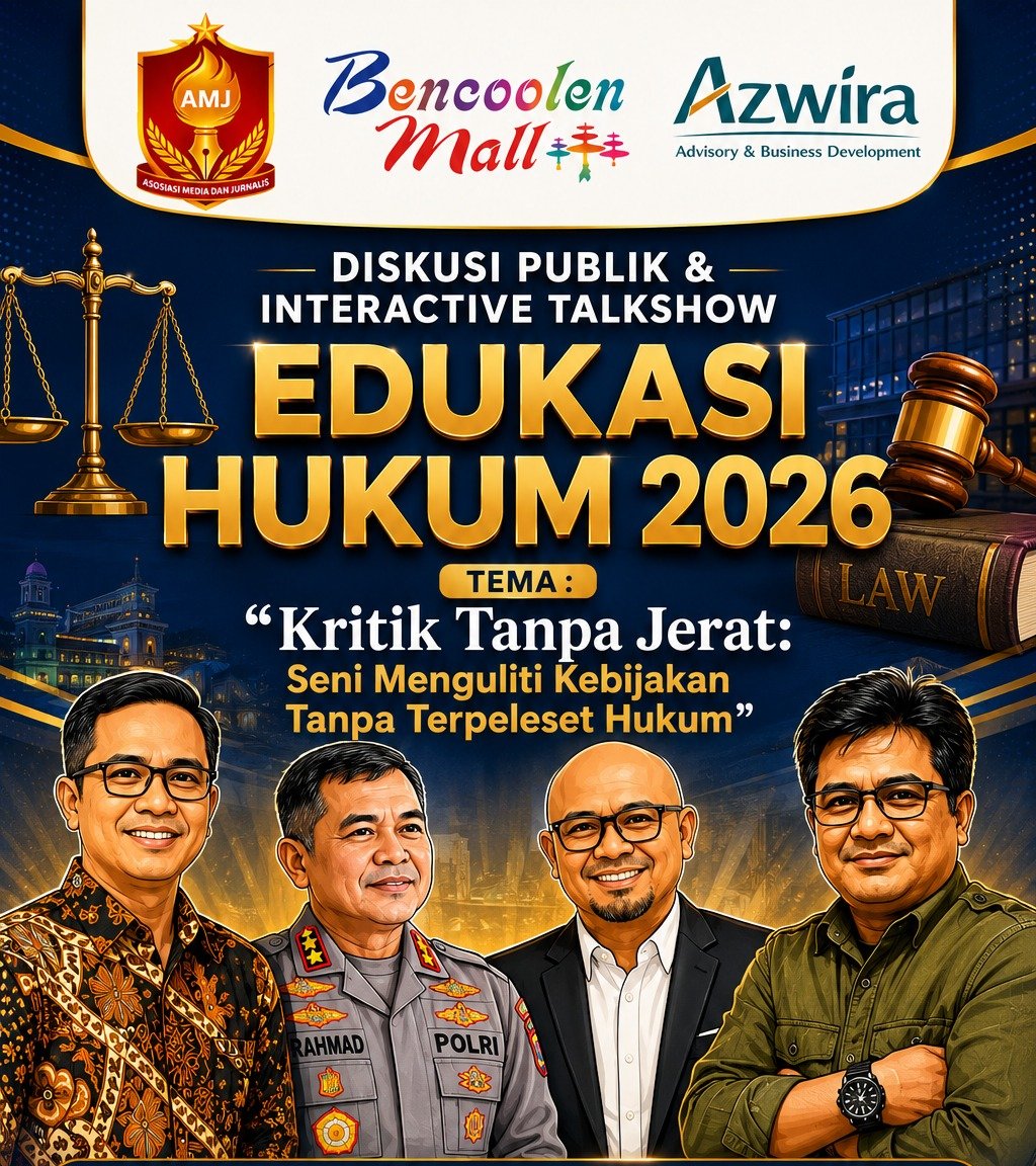 AMJ Gelar Diskusi Publik “Kritik Tanpa Jerat”, Hadirkan Febri Diansyah dan Kapolresta Bengkulu